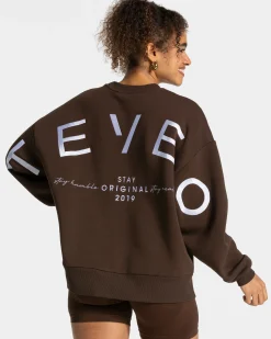 Best Sweat-shirt oversize Signature « marron foncé » Femme Sweats À Capuche Et Vestes De Sport