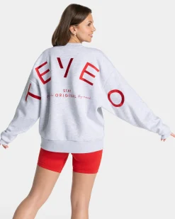 Sale Sweat-shirt oversize Signature « gris clair » Femme Sweats À Capuche Et Vestes De Sport