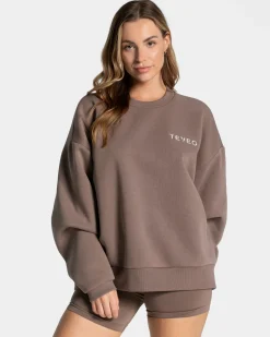 Discount Sweat-shirt oversize Signature « Moka » Femme Sweats À Capuche Et Vestes De Sport