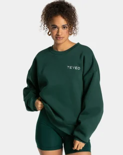 Hot Sweat-shirt oversize Signature « vert foncé » Femme Sweats À Capuche Et Vestes De Sport