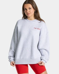 Sale Sweat-shirt oversize Signature « gris clair » Femme Sweats À Capuche Et Vestes De Sport