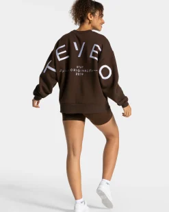 Best Sweat-shirt oversize Signature « marron foncé » Femme Sweats À Capuche Et Vestes De Sport
