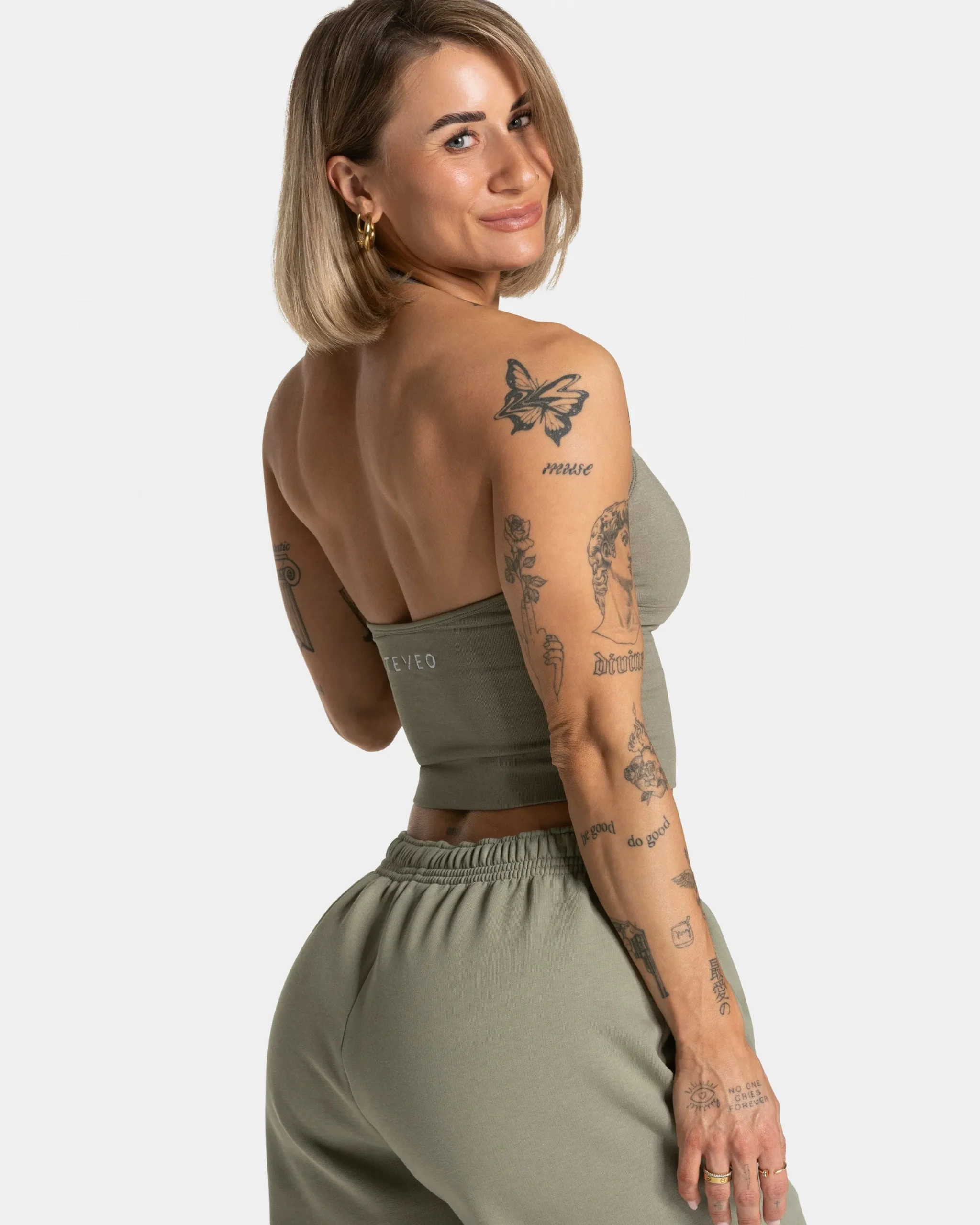 Outlet Top Neckholder Timeless Pro « kaki » Femme Hauts