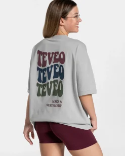 Online T-shirt oversize Candy « gris clair » Femme T-shirts