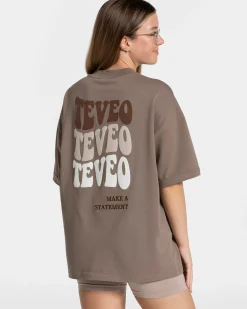 Discount T-shirt oversize Candy « moka » Femme T-shirts