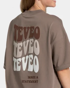 Discount T-shirt oversize Candy « moka » Femme T-shirts