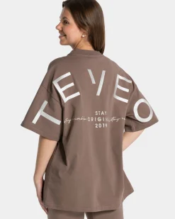 Hot T-shirt oversize Signature « moka » Femme T-shirts