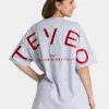 Hot T-shirt oversize Signature « gris clair » Femme T-shirts