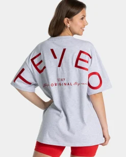 Hot T-shirt oversize Signature « gris clair » Femme T-shirts