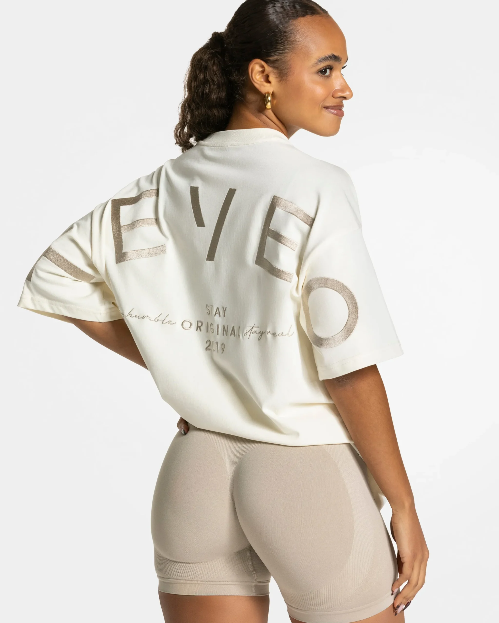 New T-shirt oversize Signature « Latte » Femme T-shirts