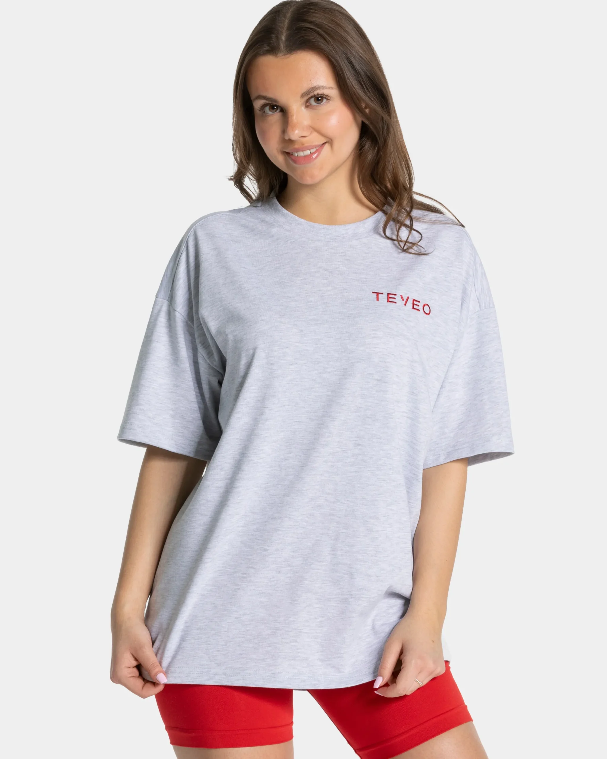 Hot T-shirt oversize Signature « gris clair » Femme T-shirts