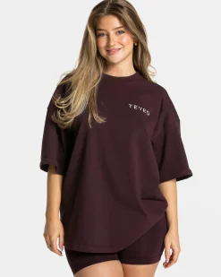 New T-shirt oversize Signature « Merlot » Femme T-shirts