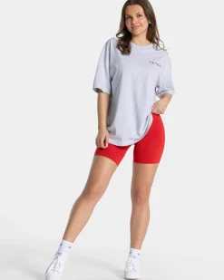 Hot T-shirt oversize Signature « gris clair » Femme T-shirts