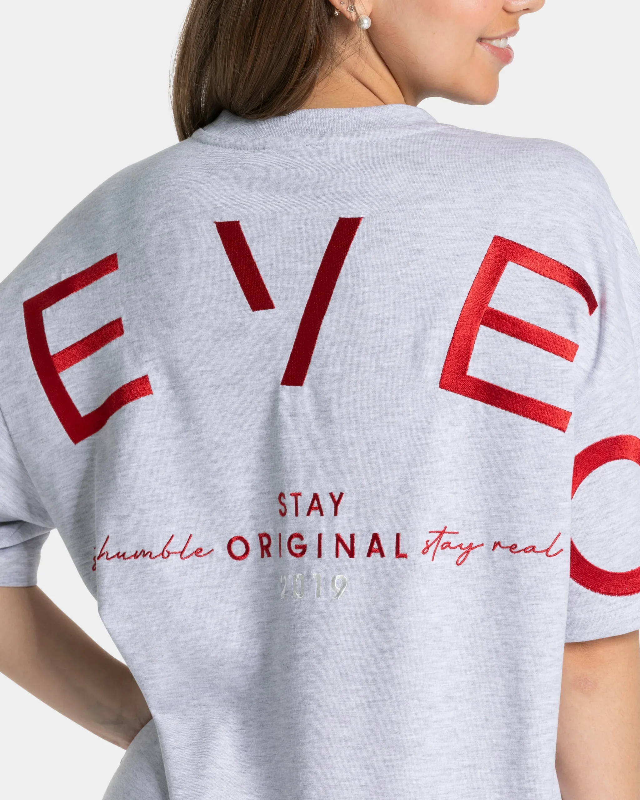 Hot T-shirt oversize Signature « gris clair » Femme T-shirts