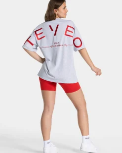 Hot T-shirt oversize Signature « gris clair » Femme T-shirts