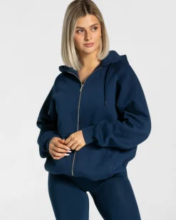 New Veste de sport Statement Oversized « bleu foncé » Femme Sweats À Capuche Et Vestes De Sport