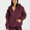Sale Veste de sport Statement Oversized « prune » Femme Sweats À Capuche Et Vestes De Sport