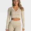 Fashion Veste de sport Statement Zip « sable » Femme Hauts À Manches Longues