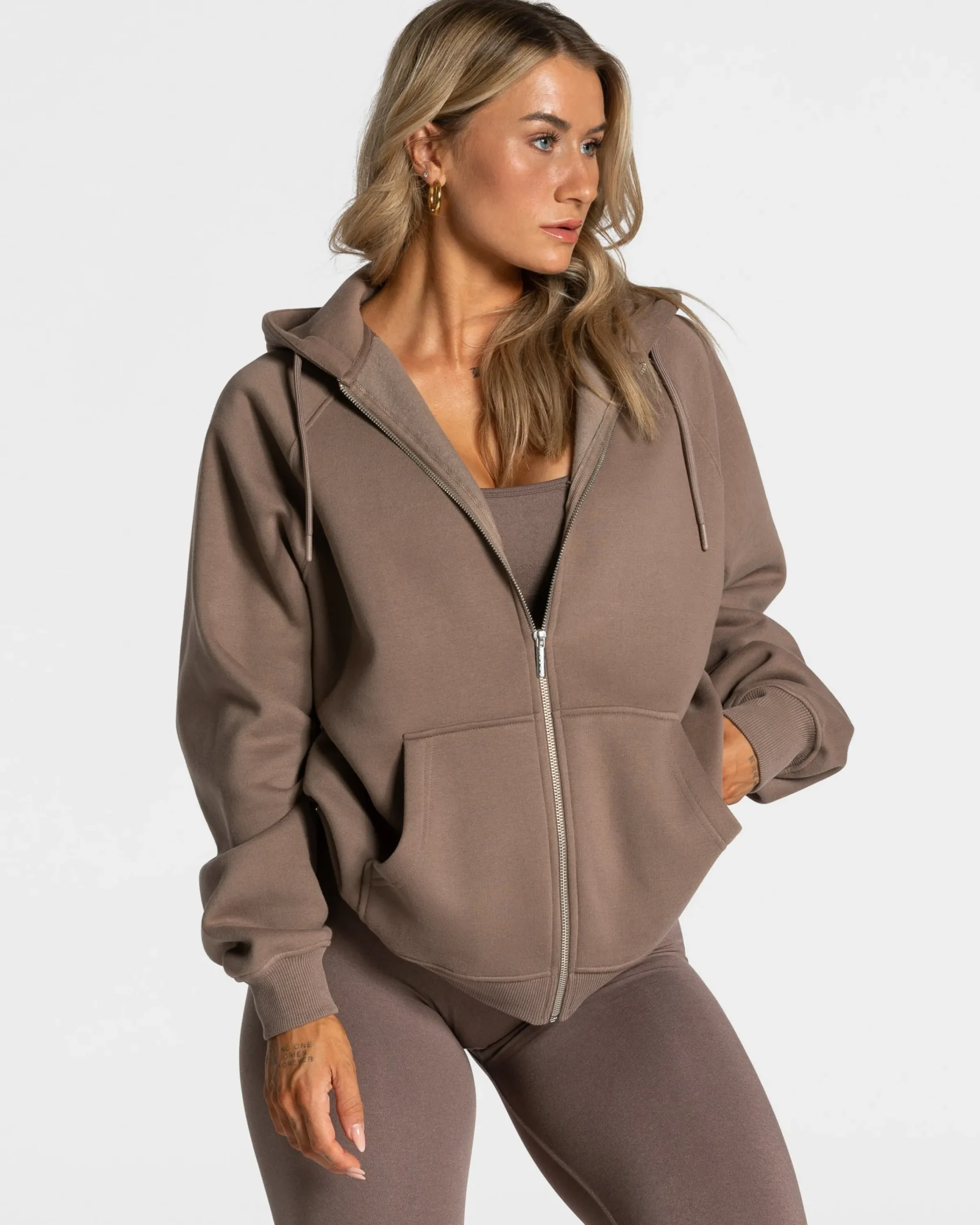 Discount Veste de sport Statement Oversized « moka » Femme Sweats À Capuche Et Vestes De Sport