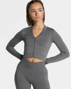 Sale Veste de sport Statement Zip « graphite » Femme Hauts À Manches Longues