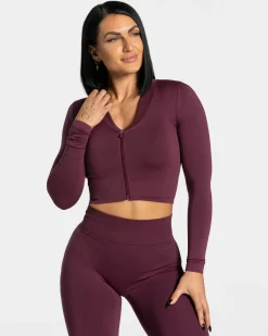 Best Veste de sport Statement Zip « prune » Femme Hauts À Manches Longues
