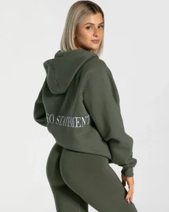 Discount Veste de sport Statement Oversized « kaki » Femme Sweats À Capuche Et Vestes De Sport