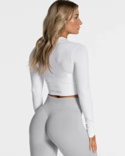 Clearance Veste de sport Statement Zip « blanc » Femme Hauts À Manches Longues
