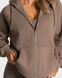 Discount Veste de sport Statement Oversized « moka » Femme Sweats À Capuche Et Vestes De Sport