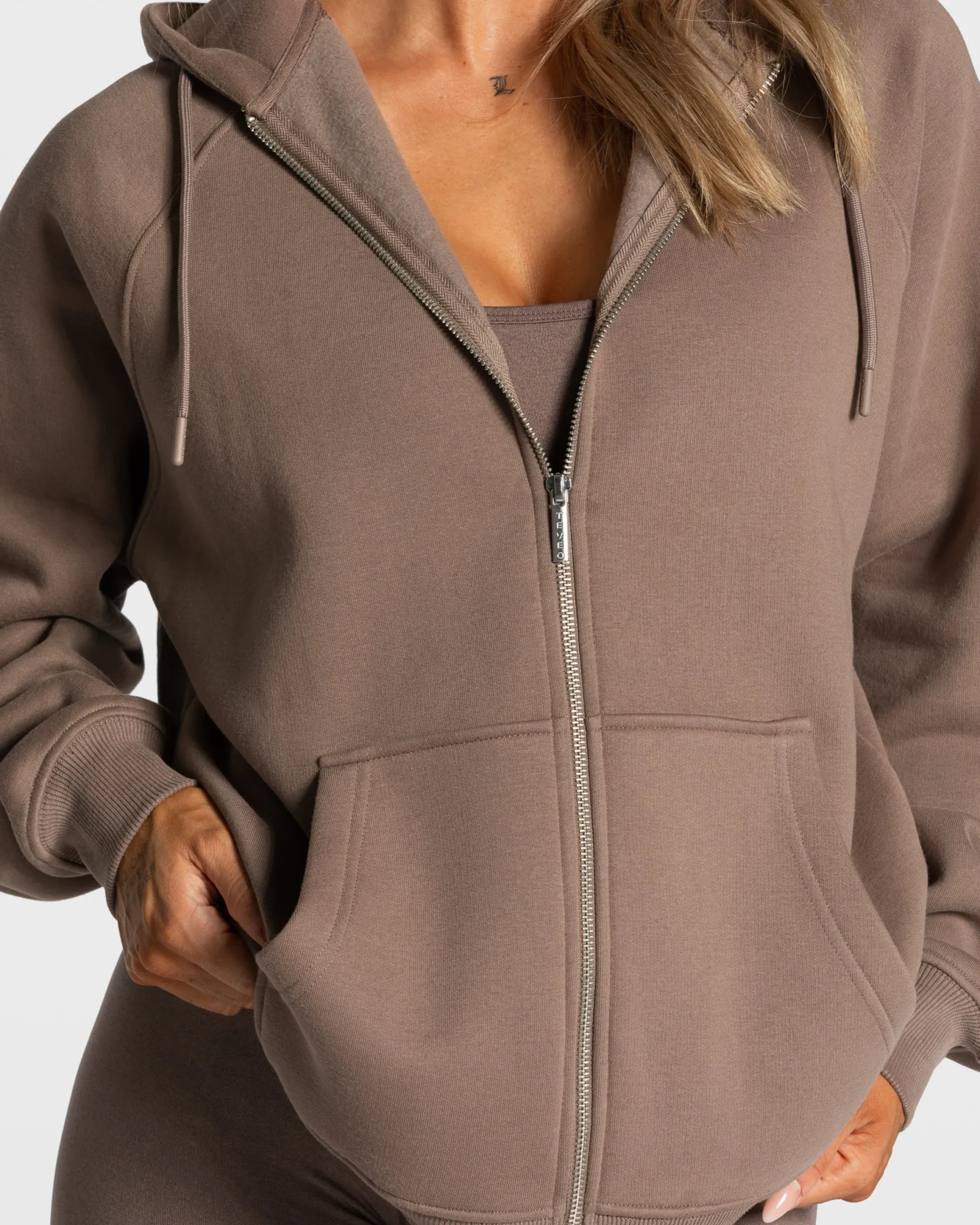 Discount Veste de sport Statement Oversized « moka » Femme Sweats À Capuche Et Vestes De Sport