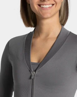 Sale Veste de sport Statement Zip « graphite » Femme Hauts À Manches Longues