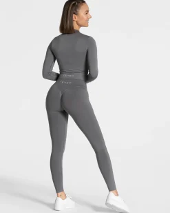 Sale Veste de sport Statement Zip « graphite » Femme Hauts À Manches Longues
