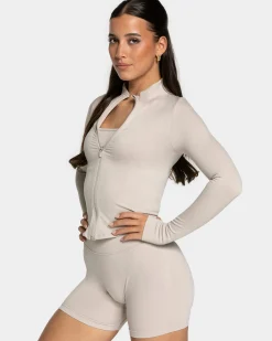 Clearance Veste de sport zippée Shaping Femme « cream » Femme Hauts À Manches Longues
