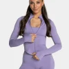 Sale Veste de sport zippée Shaping Femme « lavande » Femme Hauts À Manches Longues