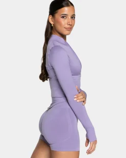 Sale Veste de sport zippée Shaping Femme « lavande » Femme Hauts À Manches Longues
