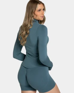 Clearance Veste de sport zippée Shaping Femme « teal » Femme Hauts À Manches Longues