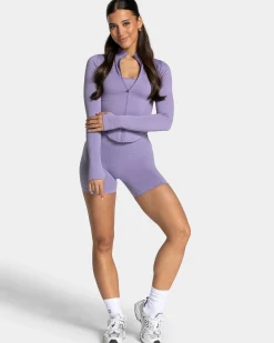 Sale Veste de sport zippée Shaping Femme « lavande » Femme Hauts À Manches Longues
