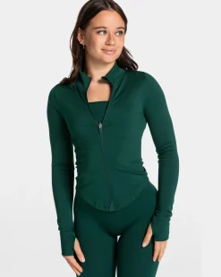 Discount Veste zippée Femme Shaping « vert foncé » Femme Hauts À Manches Longues