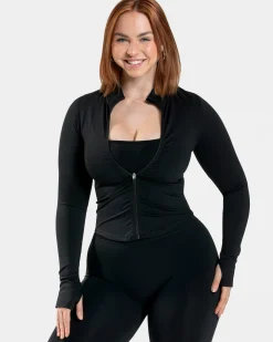 New Veste zippée Femme Shaping « kaki » Femme Hauts À Manches Longues